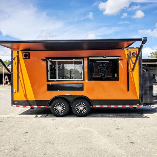 2025 Southern Dimensions 8.5X18 Orange and Black Full Food Trailer (SDG-225) - SDG Trailers