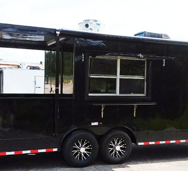 2025 Southern Dimensions BBQ Concession Trailer 24 Foot- Black Out Trailer with Smoker (SDG-244) - SDG Trailers